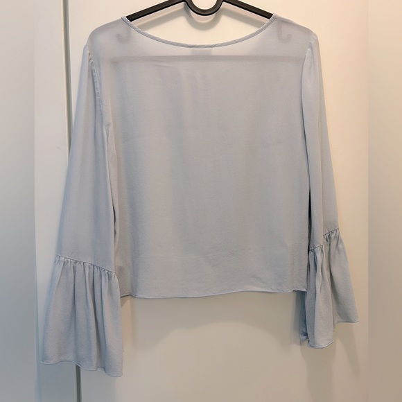 Aritzia Babaton Humbert Blouse, Cropped, bell-sleeve blouse, baby blue, … - Picture 8 of 9
